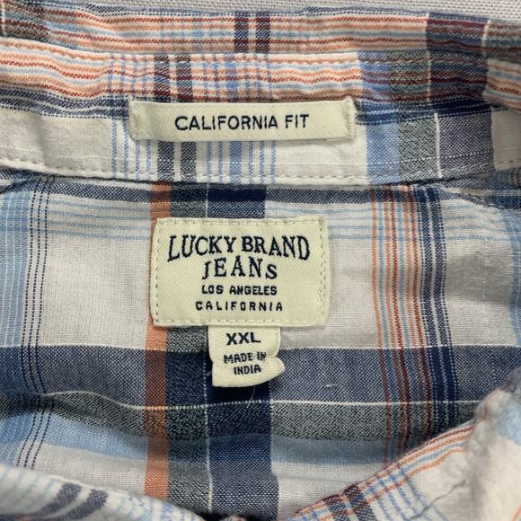 LUCKY BRAND California Fit Long Sleeve Button Up Pearl Snap Shirt Mens XXL Blue - Picture 3 of 8